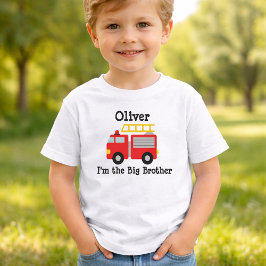 Grote Broer Gepersonaliseerde Rode Brandweerwagen  Kinder Shirts