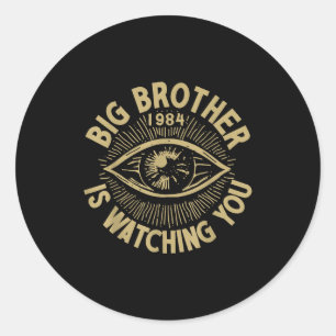 Grote Broer Houdt Je In De Gaten  Ronde Sticker