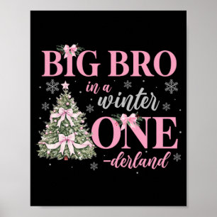 Grote broer in een winter Onederland verjaardagsme Poster