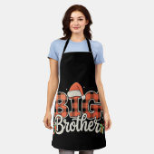 Grote Broer Kerstman Hoed Kerst Rode Buffalo Plaid Schort (Gedragen)