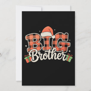 Grote Broer Kerstman Hoed Kerst Rood Buffalo Plaid Kaart