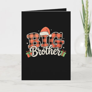 Grote Broer Kerstman Hoed Kerst Rood Buffalo Plaid Kaart