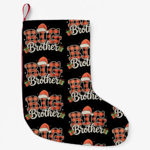 Grote Broer Kerstman Hoed Kerst Rood Buffalo Plaid Kleine Kerstsok