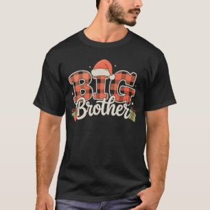 Grote Broer Kerstman Hoed Kerst Rood Buffalo Plaid T-shirt
