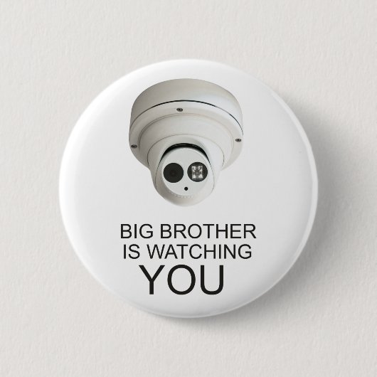 Grote broer kijkt naar je ronde button 5,7 cm (Voorkant)