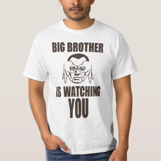Grote broer kijkt naar je t-shirt (vingerbril) (Voorkant)
