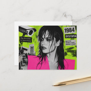 Grote Broer kijkt toe 1984 Dystopie Collage Briefkaart