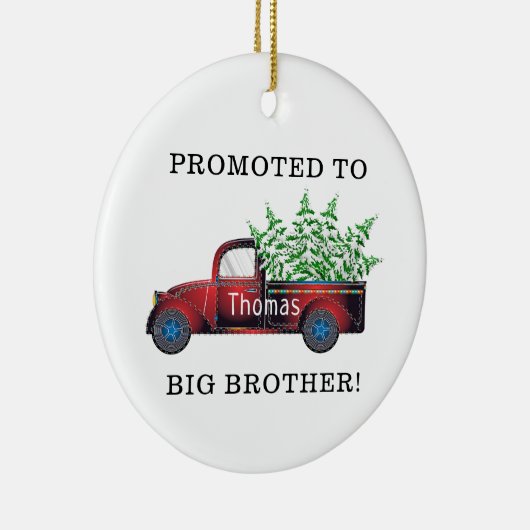 grote broer nieuwe baby - aankondiging keramisch ornament (Rechts)