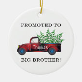 grote broer nieuwe baby - aankondiging keramisch ornament (Voorkant)