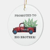 grote broer nieuwe baby - aankondiging keramisch ornament (Links)