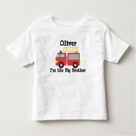 Grote Broer Op Maat Gemaakte Rode Brandweerwagen B Kinder Shirts