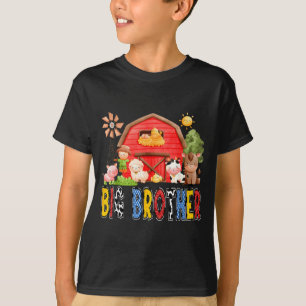 Grote Broer Rode Boerderij Koe Verjaardags Jongen T-shirt