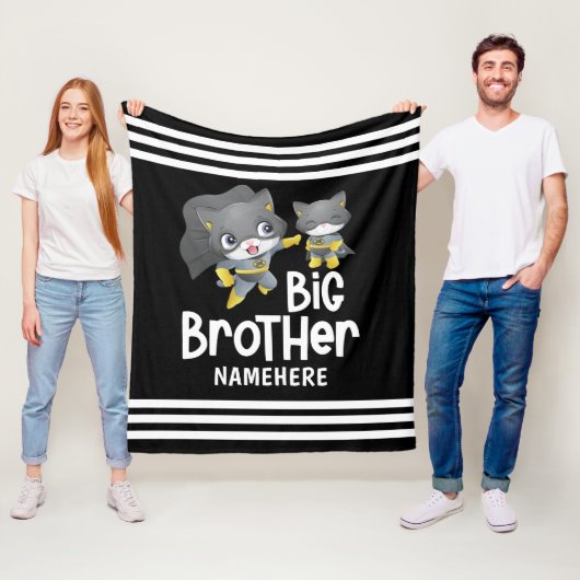 Grote Broer Superheld Kat Illustratie Aangepaste N Fleece Deken (In situ)