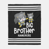 Grote Broer Superheld Kat Illustratie Aangepaste N Fleece Deken (Voorkant)