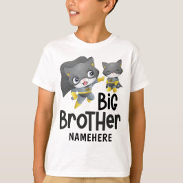 Grote Broer Superheld Kat Illustratie Aangepaste N T-shirt