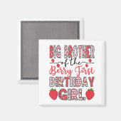 Grote broer van de Berry First Birthday Girl Straw Magneet (Voorkant / Achterkant)