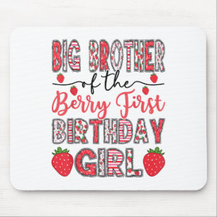 Grote broer van de Berry First Birthday Girl Straw Muismat