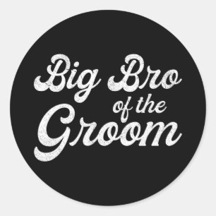 Grote broer van de bruidegom shirts voor mannen jo ronde sticker