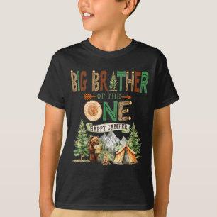 Grote broer van de één gelukkige kampeerder 1e ver t-shirt