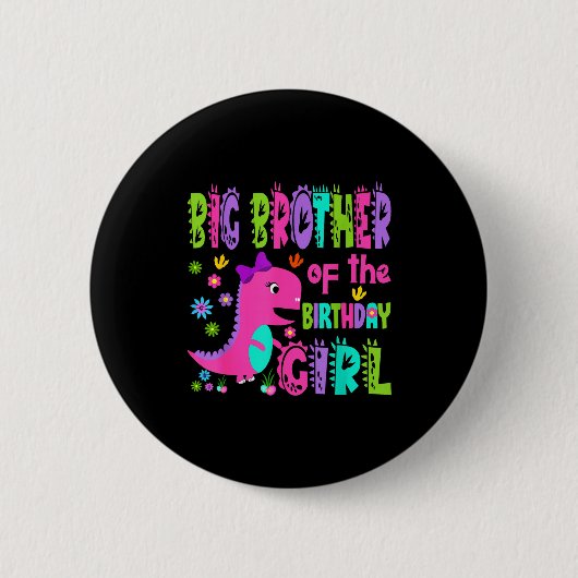 Grote broer van de jarige saurus rex ronde button 5,7 cm (Voorkant)