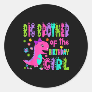 Grote broer van de jarige saurus rex ronde sticker
