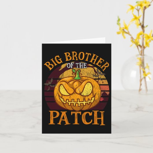 Grote broer van de Patch Family Group Halloween Kaart (Gele Bloem)