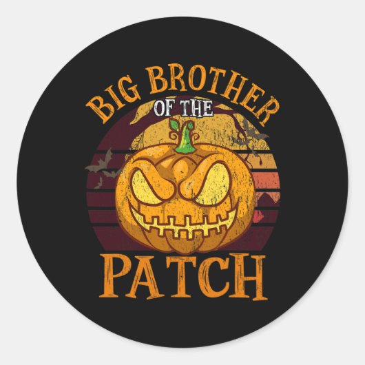 Grote broer van de Patch Family Group Halloween Ronde Sticker (Voorkant)