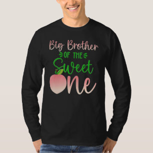 Grote broer van de verjaardag een perzik 1e zomer  t-shirt