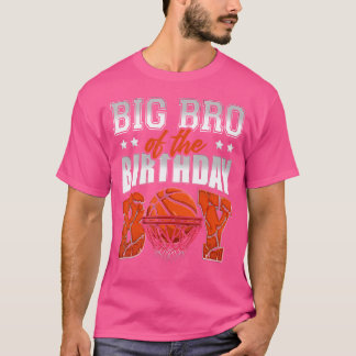 Grote broer van de verjaardag jongen basketbal fam t-shirt