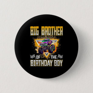 Grote Broer Van De Verjaardagsman Monstertruck Geb Ronde Button 5,7 Cm