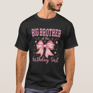 Grote Broer Van Het Jarige Meisje Bijpassende Roze T-shirt