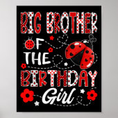 Grote broer van het verjaardagsmeisje lieveheersbe poster (Voorkant)
