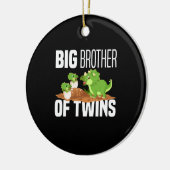 Grote broer van tweeling dinosaurus dino keramisch ornament (Links)