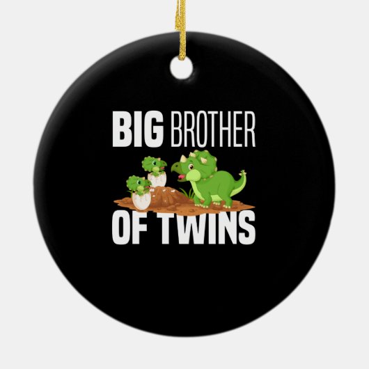 Grote broer van tweeling dinosaurus dino keramisch ornament (Achterkant)