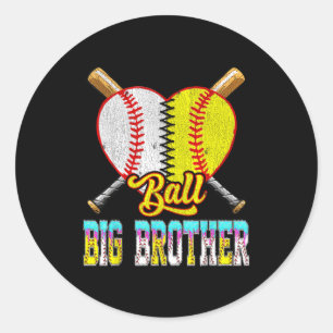 Grote broer van zowel honkbal als softbal ijs ronde sticker