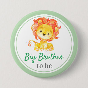 Grote broer wordt Jungle Safari Baby Shower Jongen Ronde Button 7,6 Cm
