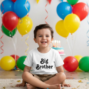 Grote Broer Zwarte Typografie Kinder Shirts