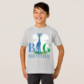Grote broerjongen's T-Shirt schattige hoge blauwe (Voorkant volledig)