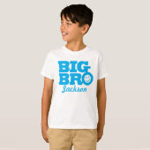 Grote broernaam blauwe glimlach kinder t-shirt (Voorkant volledig)