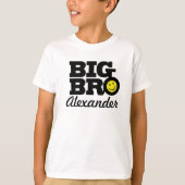 Grote broernaam zwart wit en geel kinder t-shirt (Voorkant)