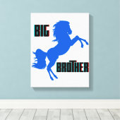 Grote broerpaarden canvas afdruk (Insitu (Houten vloer))