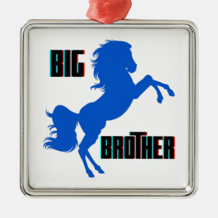 Grote broerpaarden metalen ornament