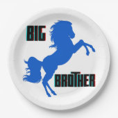 Grote broerpaarden papieren bordje (Voorkant)