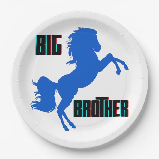 Grote broerpaarden papieren bordje (Voorkant)