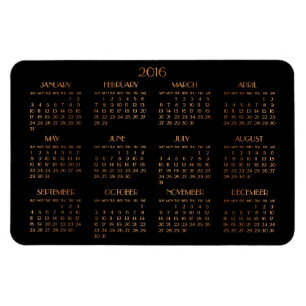 Grote Bronzen Zwarte Jaarkalender 2016 Magneten
