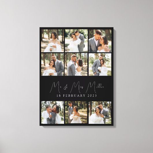 Grote Bruiloft Collage Foto Canvas Gift (Voorkant)