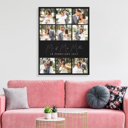 Grote Bruiloft Collage Foto Canvas Gift (Insitu (Woonkamer))
