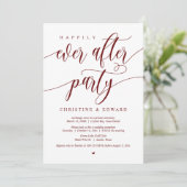 Grote bruiloft, Happily Ever After-feest, bordeaux Kaart (Staand voorkant)