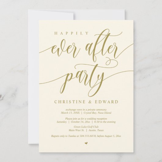 Grote Bruiloft, Happily Ever After Feest, Geel Gou Kaart (Voorkant)