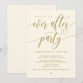 Grote Bruiloft, Happily Ever After Feest, Geel Gou Kaart (Voorkant / Achterkant)